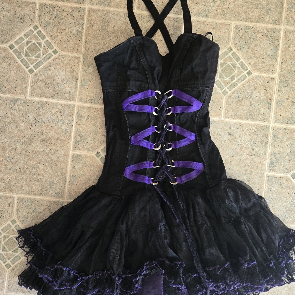 TRIPP NYC black/purple dress - Picture 3 of 8